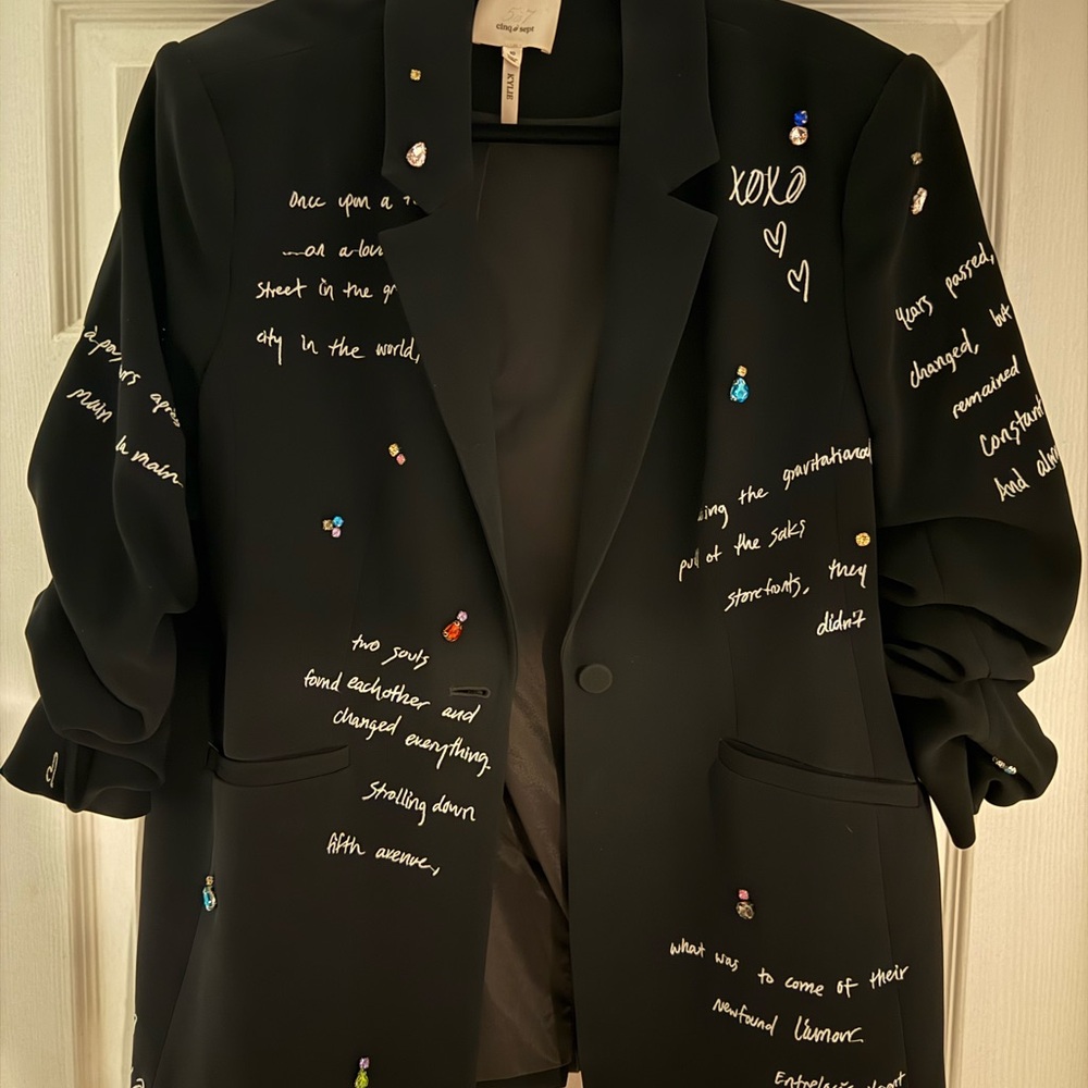 Cinq A Sept Black Embellished Women's Blazer
